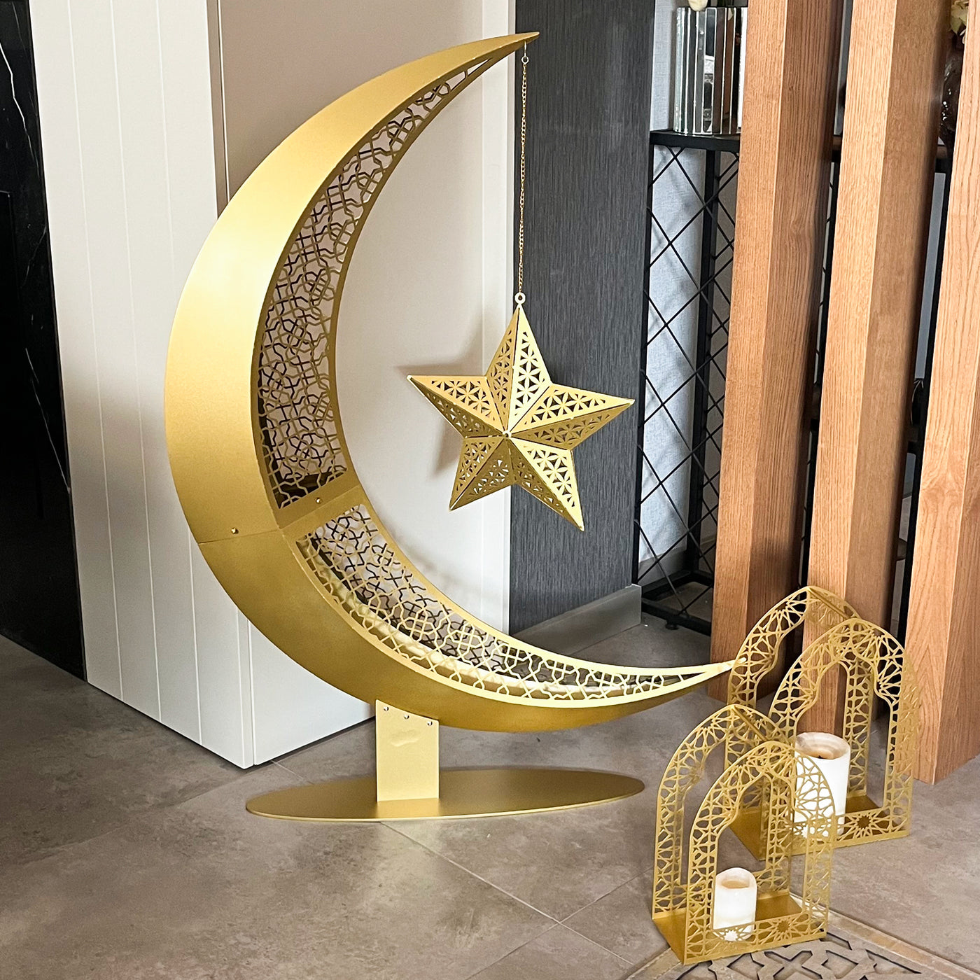 3D Metal Ramadan Moon - WAMH110