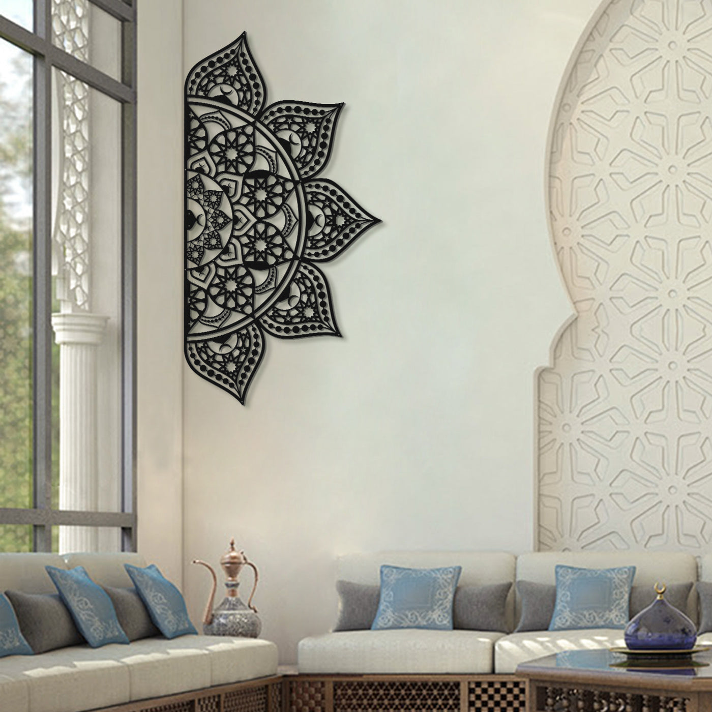 İslami Desenli Metal Mandala Duvar Tablosu - WAM163