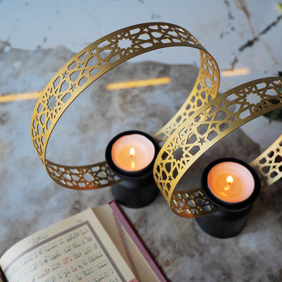 Set of 2 Metal Islamic Candle Holder - WAMH119