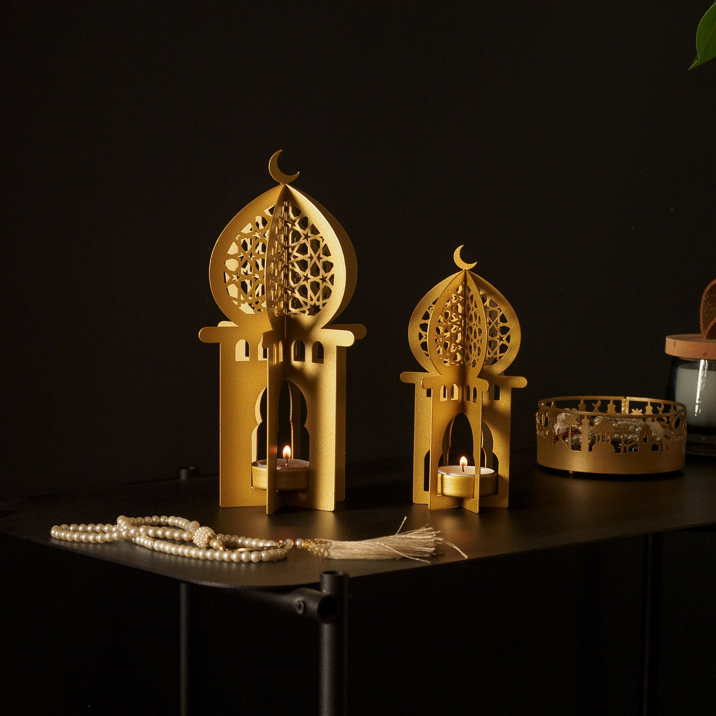 Metal Islamic Candle Holder Set of 2 - WAMH157