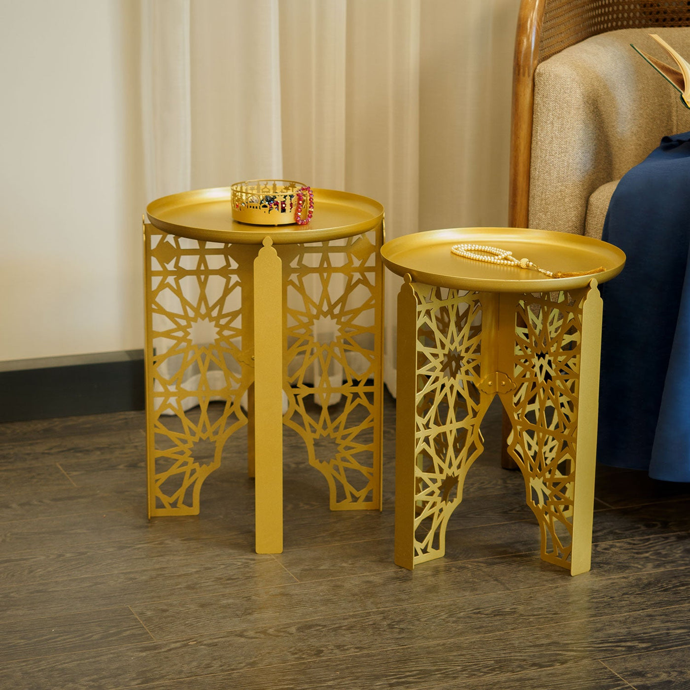 Emas Metal Islamic Side Table Set of 2 - WAMZ016