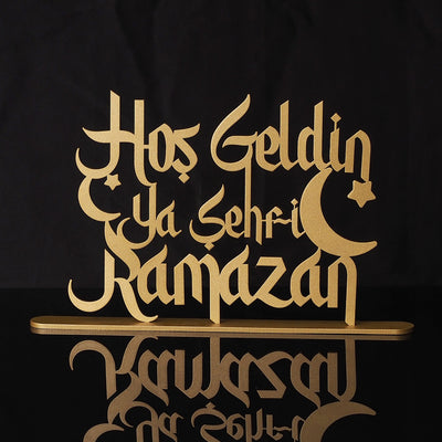 "Hoş Geldin Ya Şehri Ramazan" Yazılı Metal Masaüstü Dekor - WAMH129